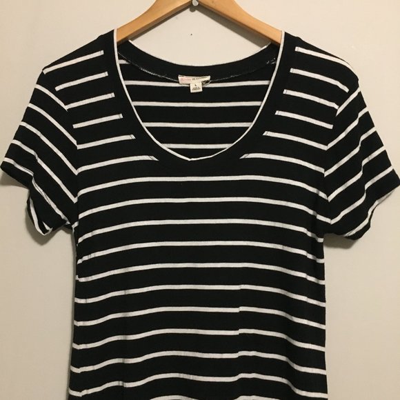 B&W Sailor Stripe Rayon Fitted Tee - Picture 3 of 16